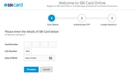 SBI Credit Card Login .